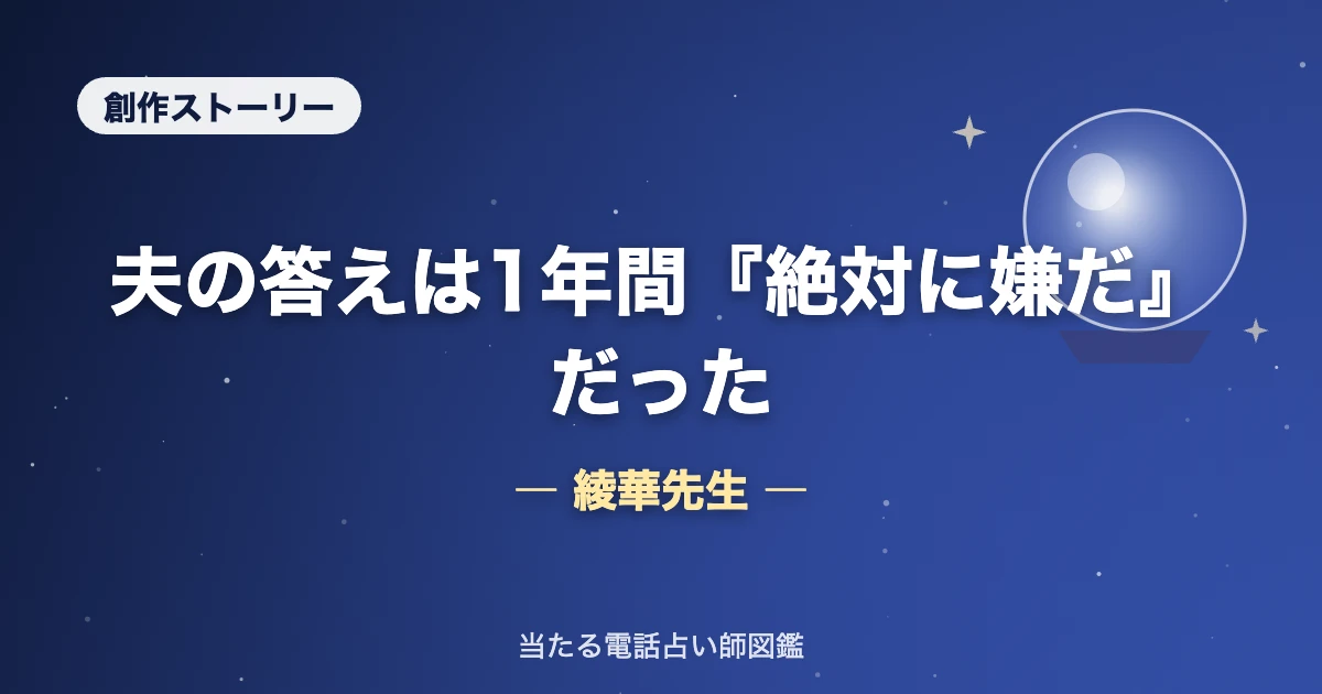 【創作ストーリー】夫の答えは1年間『絶対に嫌だ』だった。それでも待つと決めた私に訪れた、春の夜の返事。｜綾華先生
